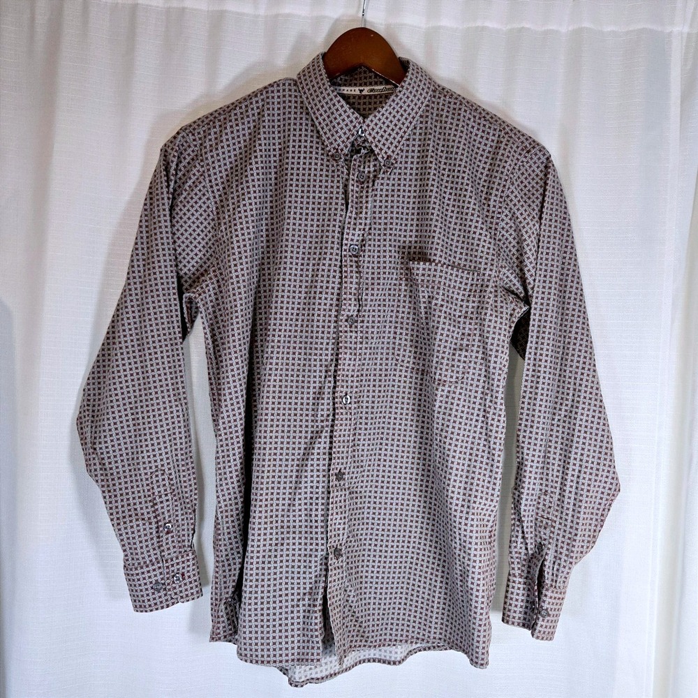 Cowboy Hardware Men's Western Trellis Pattern Embroidered Long Sleeve - M